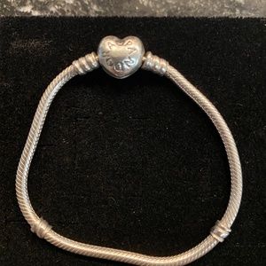 PANDORA Moments Heart Clasp Snake Chain Bracelet